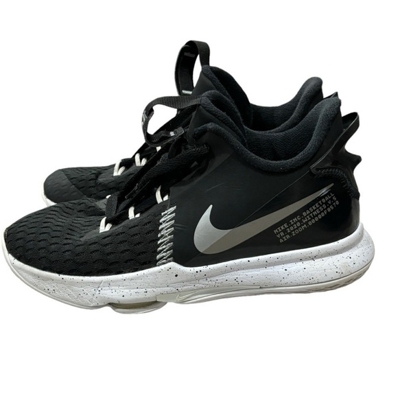 Nike LeBron Witness 5 Black Metallic Silver GS Mid Top Lace Up Youth Size 7Y - Picture 8 of 8